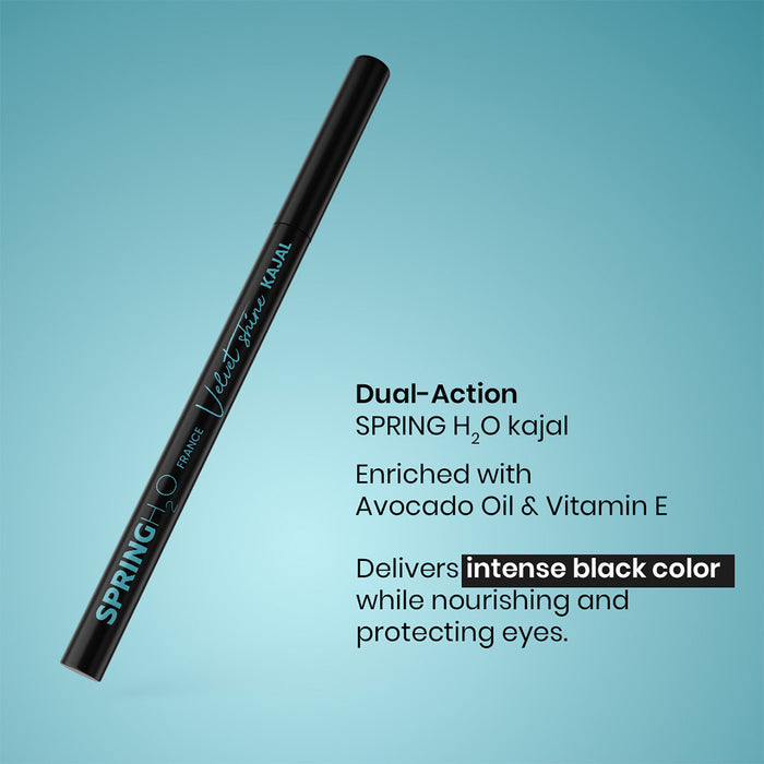 Spring H2O Velvet Shine Kajal Intense Black with Free Sharpener - 1.5gm