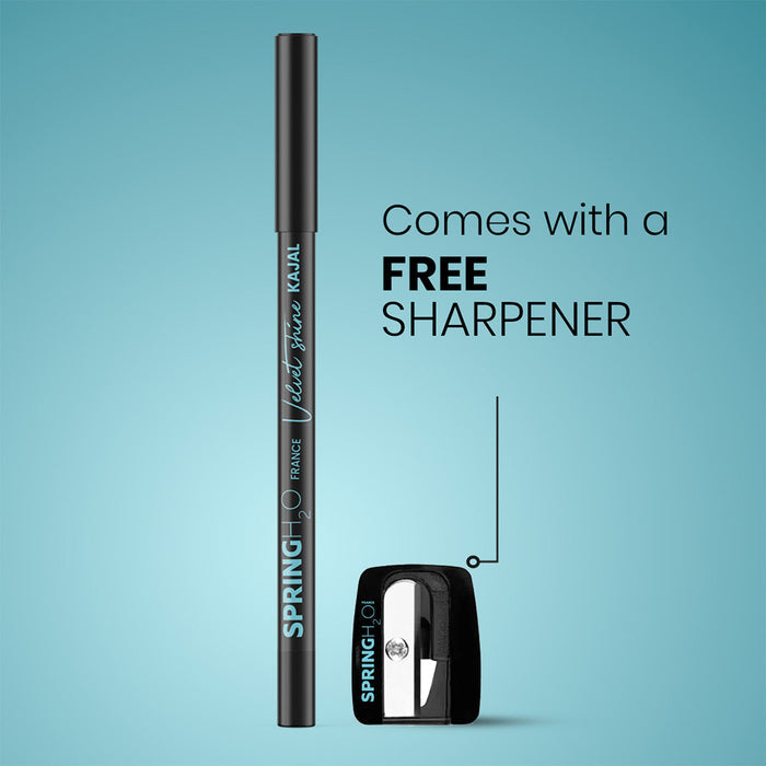 Spring H2O Velvet Shine Kajal Intense Black with Free Sharpener - 1.5gm