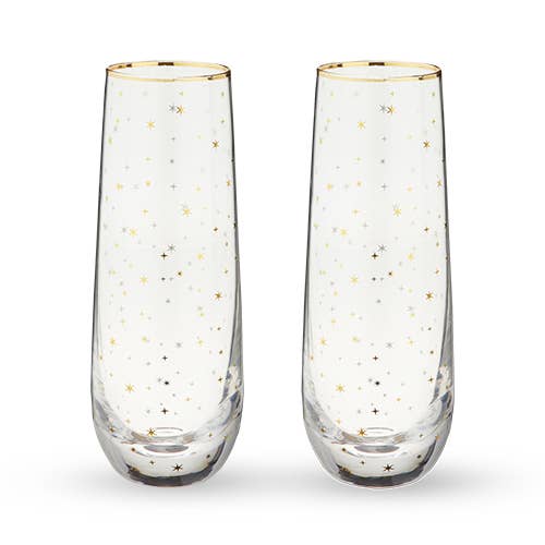 Starlight Stemless Champagne Flute Set of 2 - Taryn x Philip Boutique