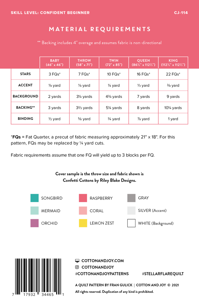 Stellar Flare Quilt Pattern by Cotton + Joy