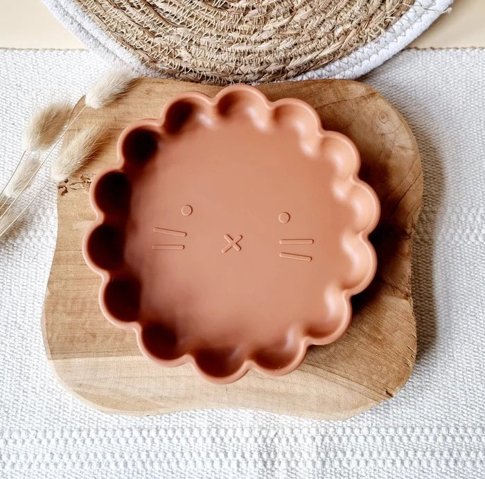 Rammelaartje - Suction Plate - Silicone - Lion/Rust