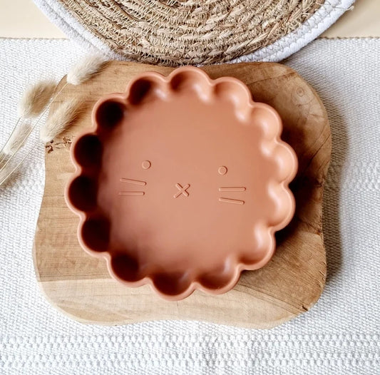 Rammelaartje - Suction Plate - Silicone - Lion/Rust
