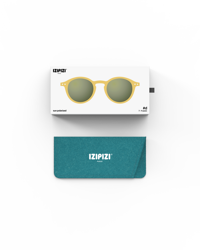 Izipizi - Sunglasses - 100% UV Protection - 7-11 Years - Yellow Honey - Lifestyle Cut  - Packaging