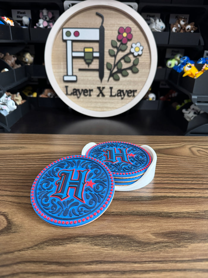 Talavera Texans H Coaster Set