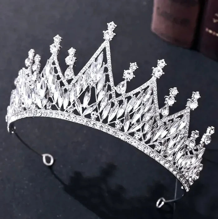 Wedding Jewelry and Accessories - Silver Cubic Zirconia 3-Piece Bridal Jewelry Set With Tiara