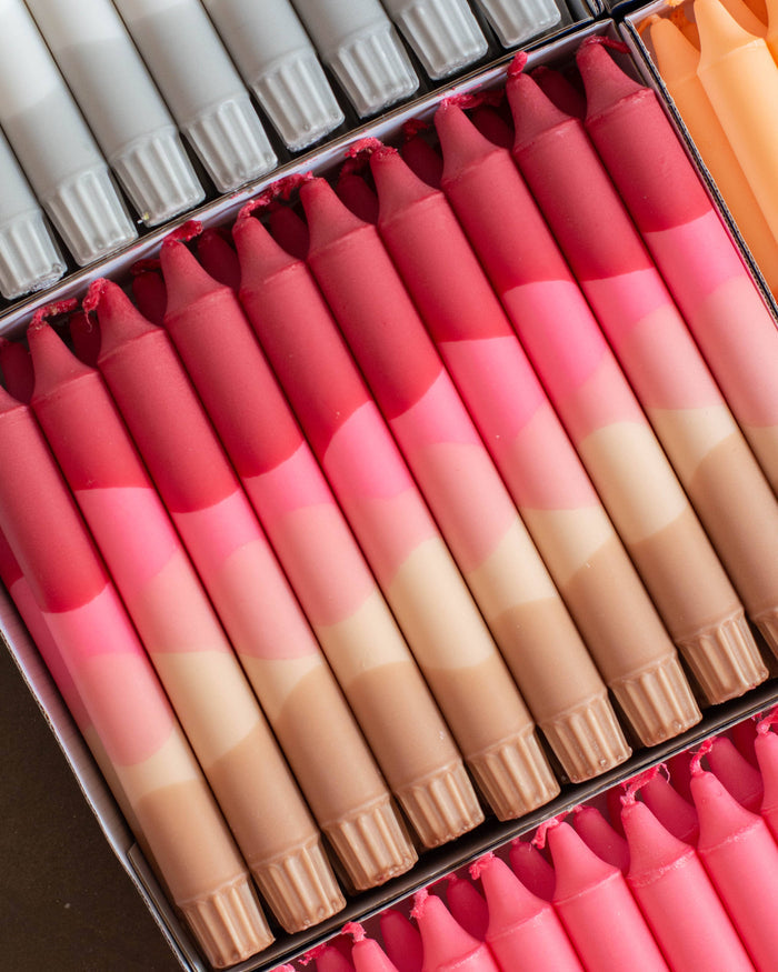 Taper candles- Cozy Fall vibes no.3 (Red/Brown)