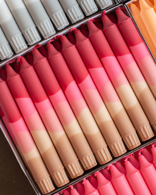 Taper candles- Cozy Fall vibes no.3 (Red/Brown)