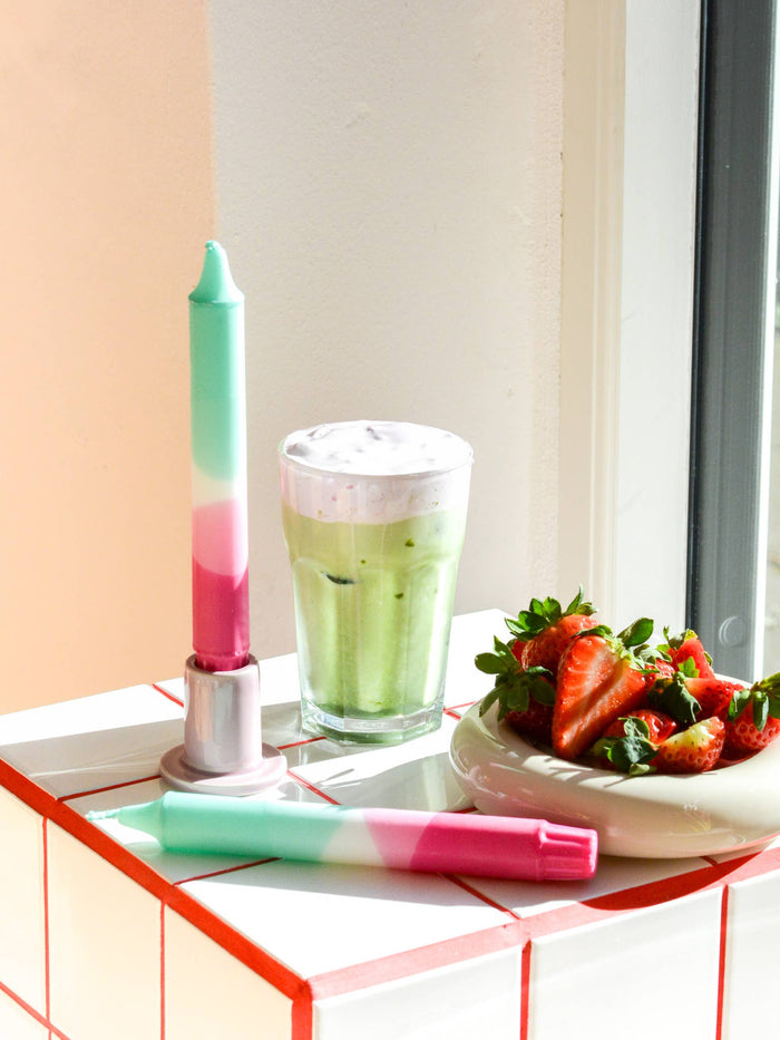 Taper candles- Summer Party / Strawberry Matcha Latte