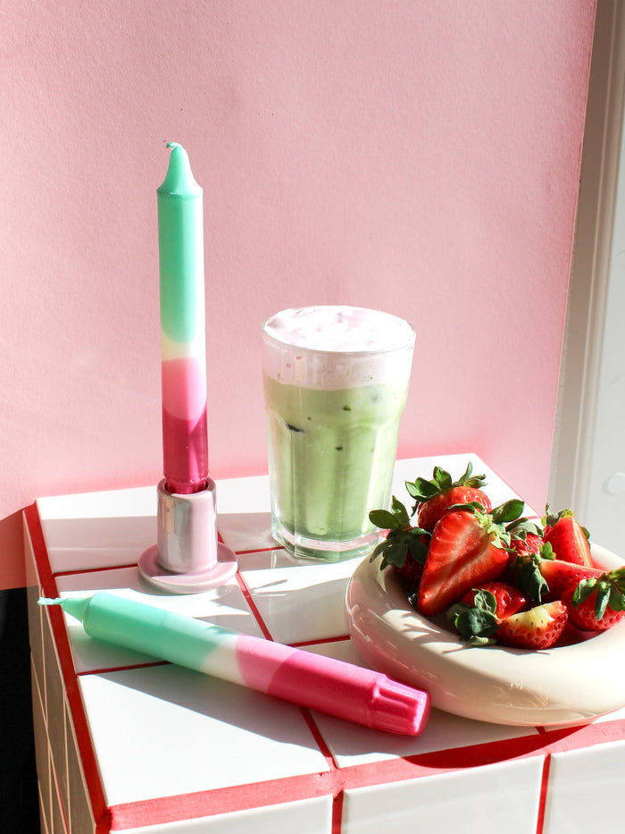 Taper candles- Summer Party / Strawberry Matcha Latte
