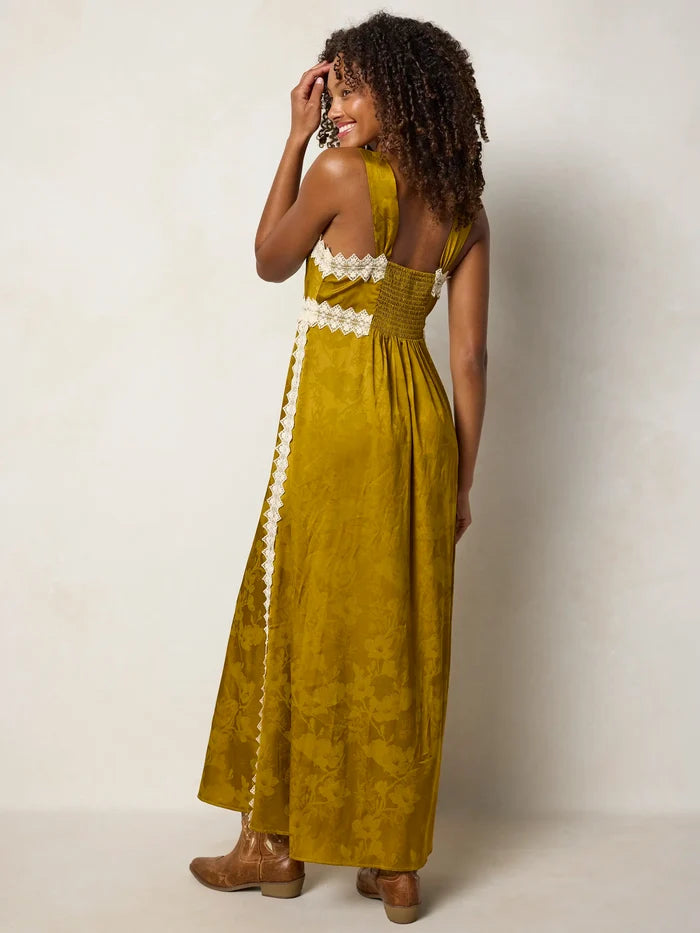 Tennessee Lace Trim Maxi Dress - Goldenrod-view 6
