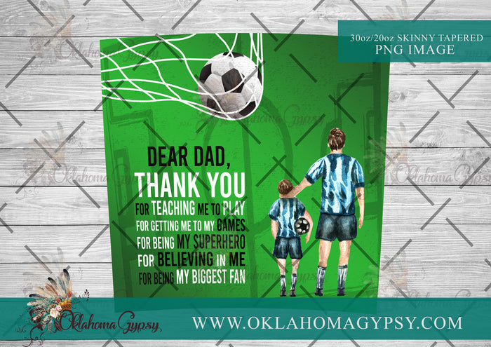 Thank You Dad Poem - Soccer Digital File Wraps