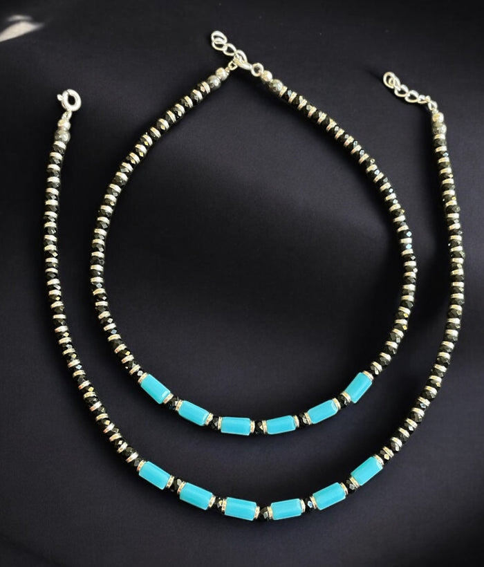 The Nayana Silver Blackbead Anklets