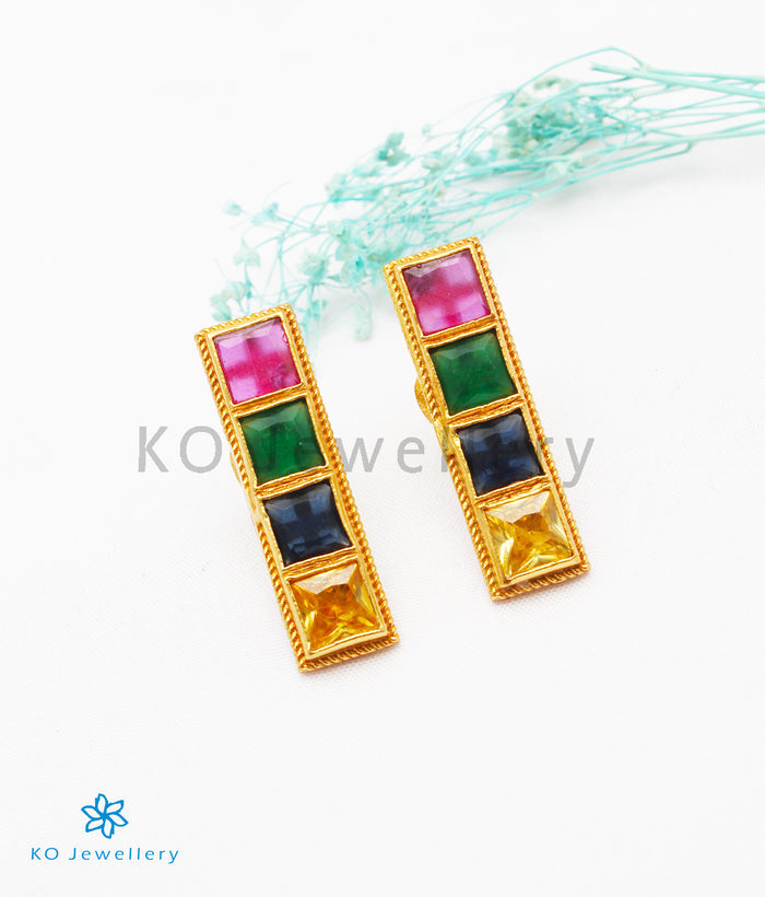 The Preksha Silver Navratna Necklace & Earrings
