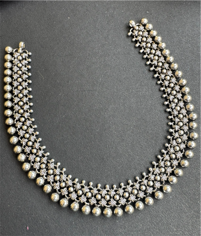 The Samanvaya Antique Silver Necklace (Oxidised)