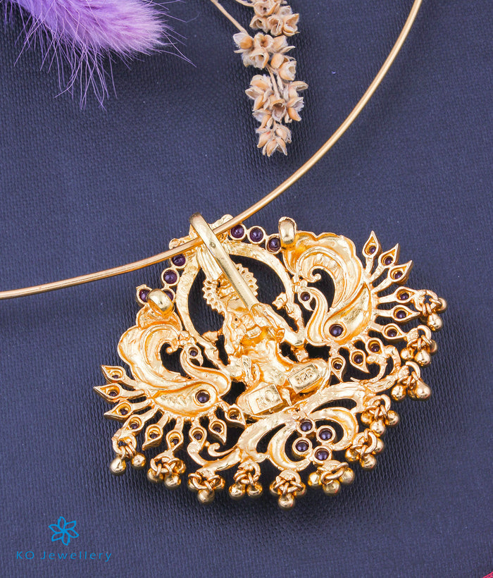 The Shakti Silver Lakshmi Peacock Pendant (Thin Chain)