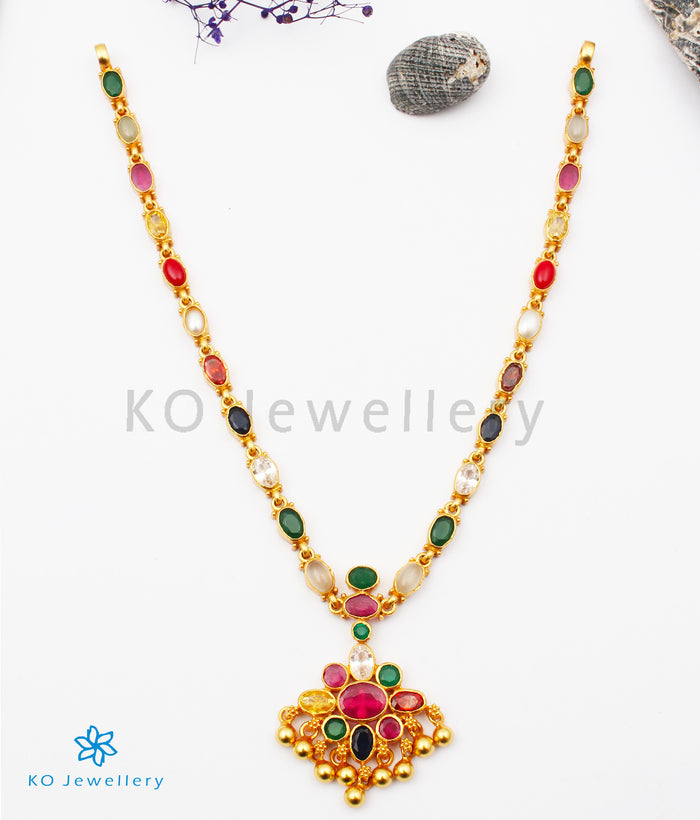 The Vedya Silver Navaratna Necklace