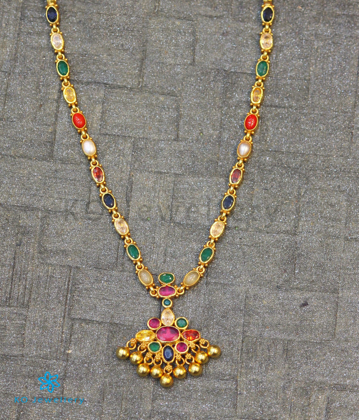 The Vedya Silver Navaratna Necklace