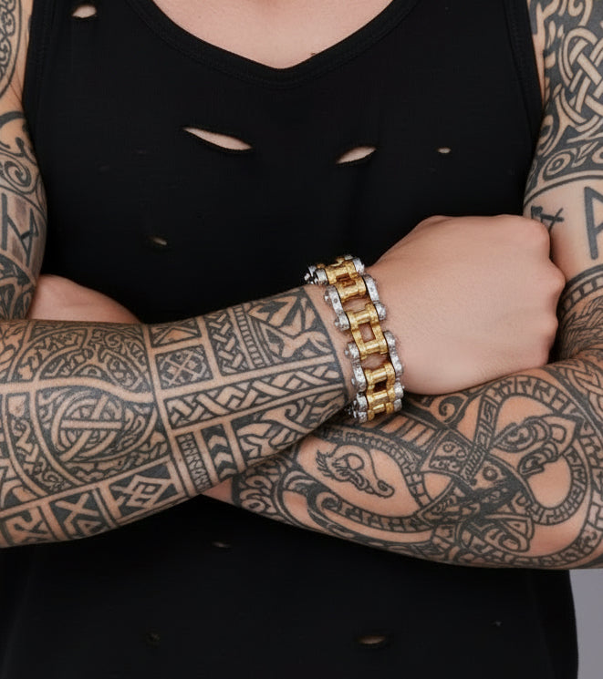 Titanium Heavy Bike Chain Bracelet