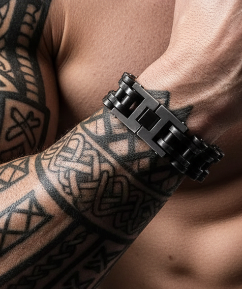 Titanium Heavy Bike Chain Bracelet