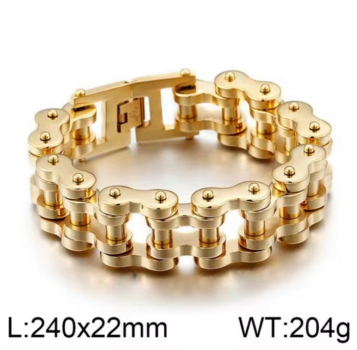 Titanium Heavy Bike Chain Bracelet