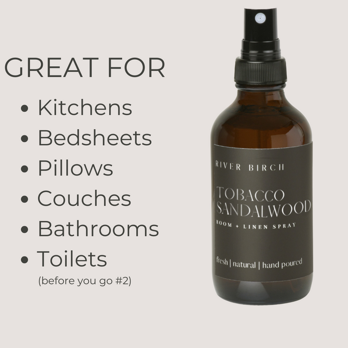 Tobacco Sandalwood  - 4 oz Amber Glass Room + Linen Spray