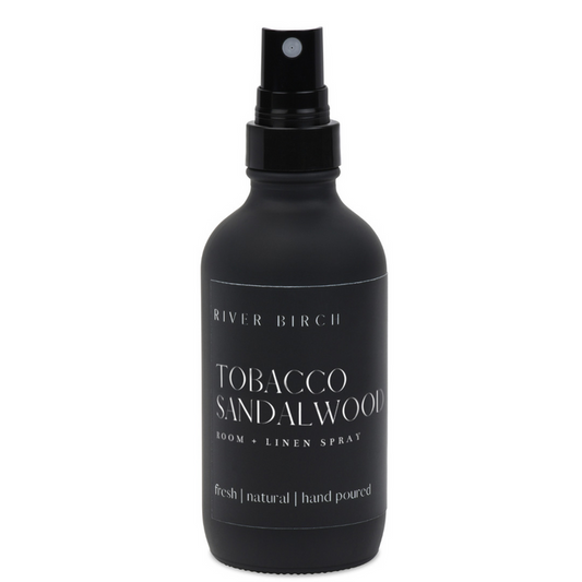 Tobacco Sandalwood  - 4 oz Black Glass Room + Linen Spray