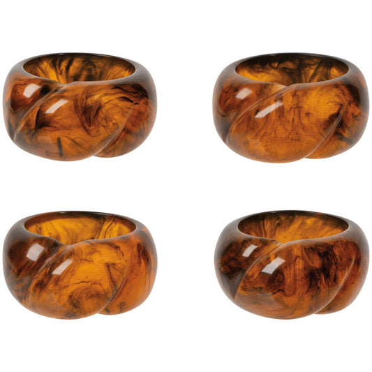 Tortoise Shell Resin Napkin Ring Set of 4 - Magnolia Lane co. Home + Garden + Gift