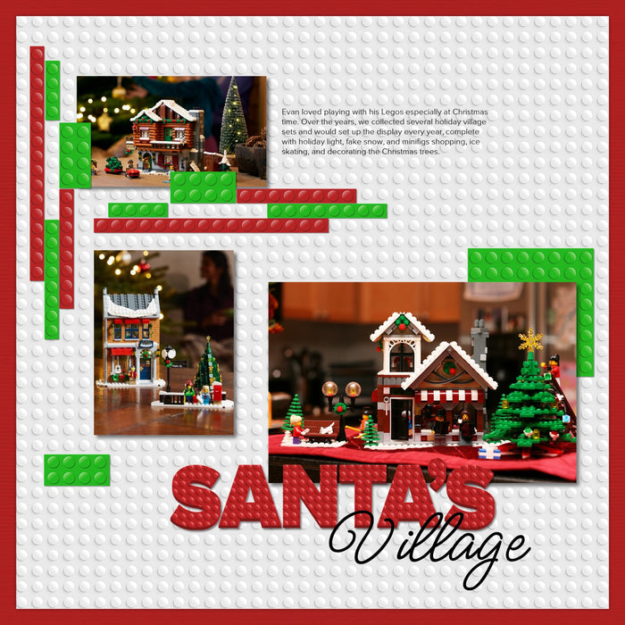 Toys Stack It Brick Elements Digital Scrapbook Kit