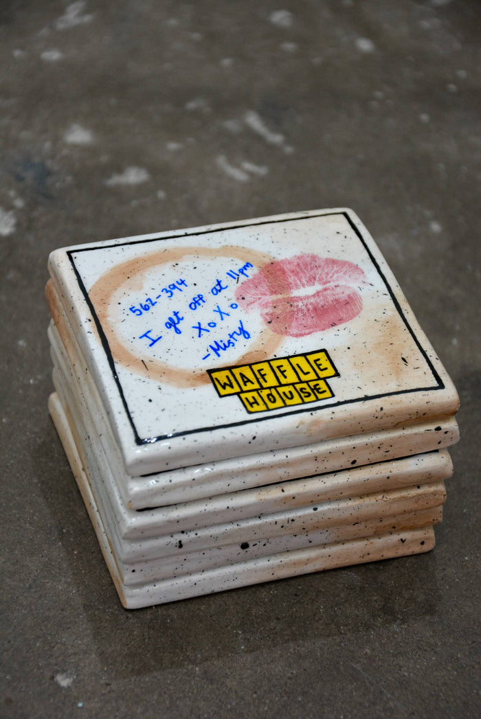 Trashy Chic “Used Napkin” Coaster – Waffle House-Inspired Handmade Art