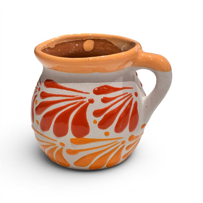 Tri Orange on White Engobe Mug