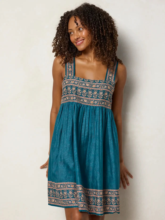 Tricia Reversible Cotton Gauze Dress - Golden Feathered Fronds-view 5