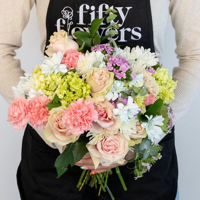 Cotton Candy Flower Bouquet Apron - Image