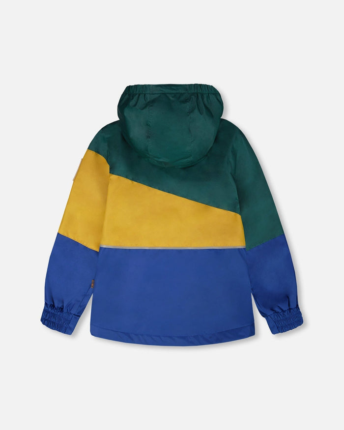 Two-Piece Mid-Season Outerwear Set Green, Yellow And Blue-2