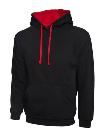 Uneek contrast hoody hooded sweatshirt -507