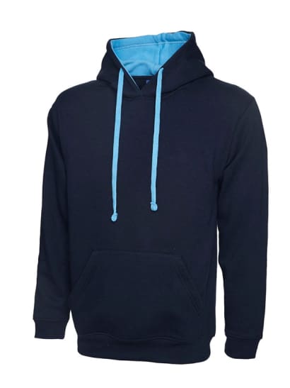 Uneek contrast hoody hooded sweatshirt -507