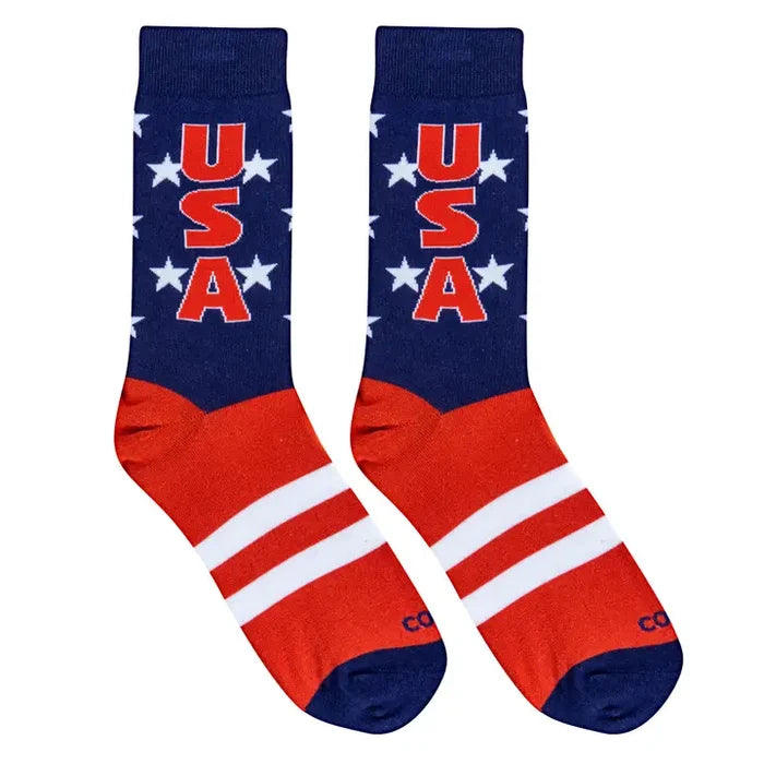USA Stars - Mens Folded Crew - Cool Socks