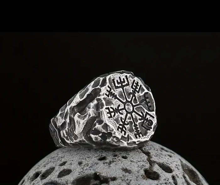 Vegvisir Series - Stainless Steel Viking Compass Ring
