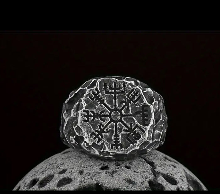 Vegvisir Series - Stainless Steel Viking Compass Ring
