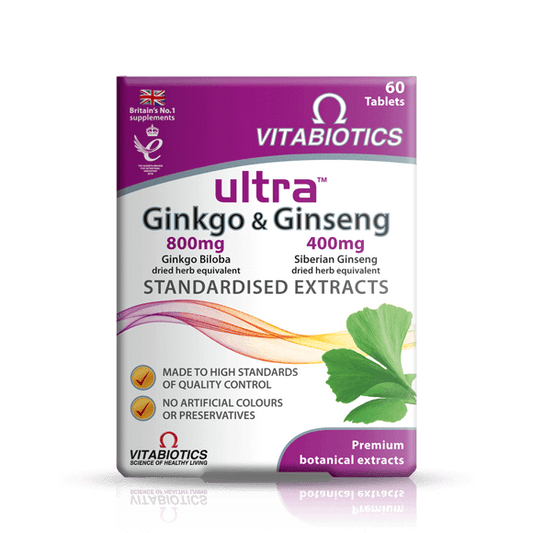 Vitabiotics Ultra Ginkgo and Ginseng Tablets - 60 Tablets