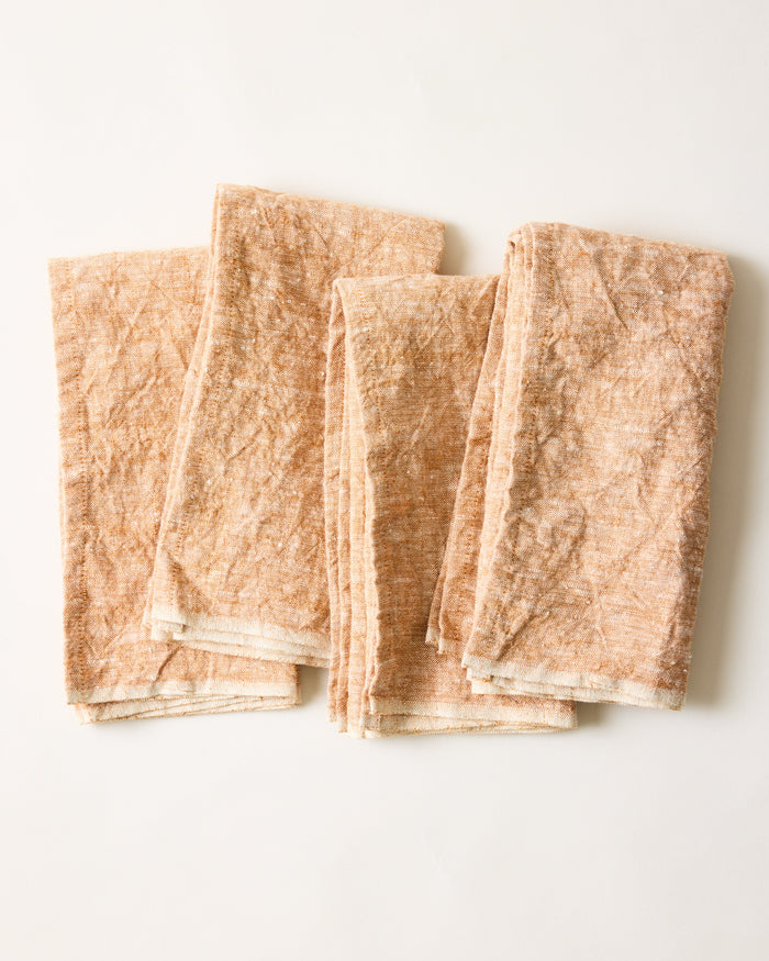 Washed Linen Napkins — Terracotta linen napkins; Farmhouse Pottery