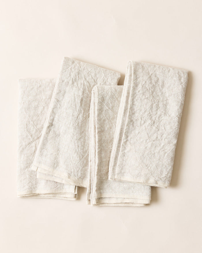 Washed Linen Napkins — Stone linen napkins; Farmhouse Pottery
