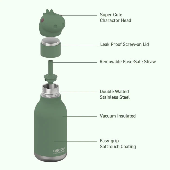 ASOBU - Water Bottle - Bestie - Dinosaur - Features 1
