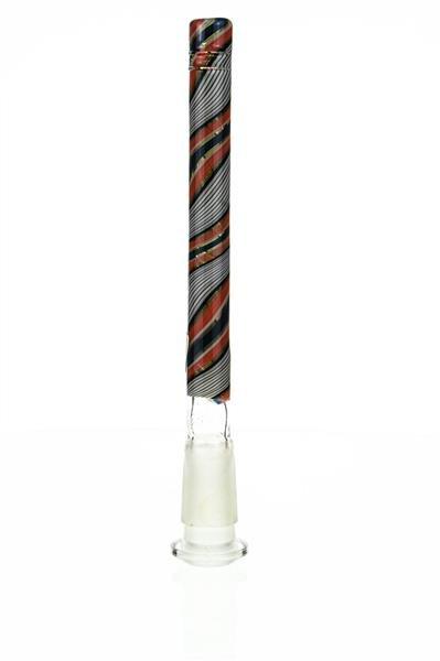Waterhouse Glass 6 inch worked downstem with 6 slits - Smoke Spot Glass