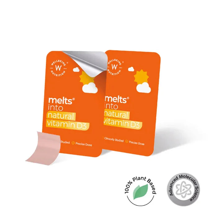 Wellbeing Nutrition Melts Into Natural Vitamin D3 30 Strips Per Pack