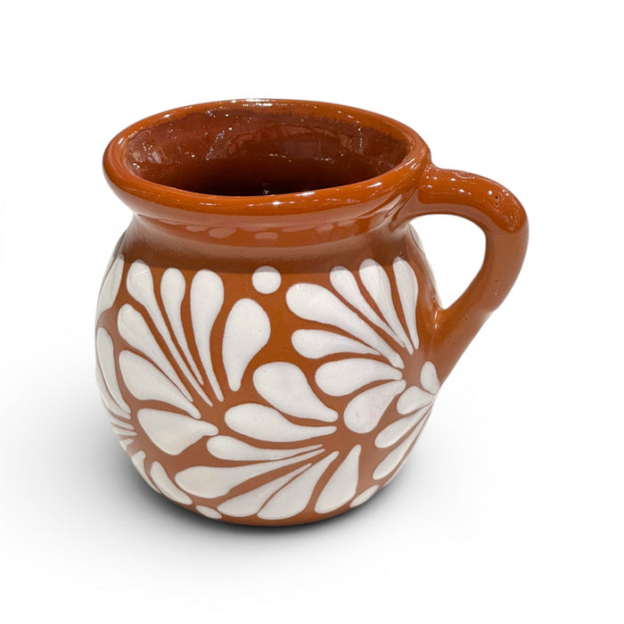 White on Light Brown Engobe Mug