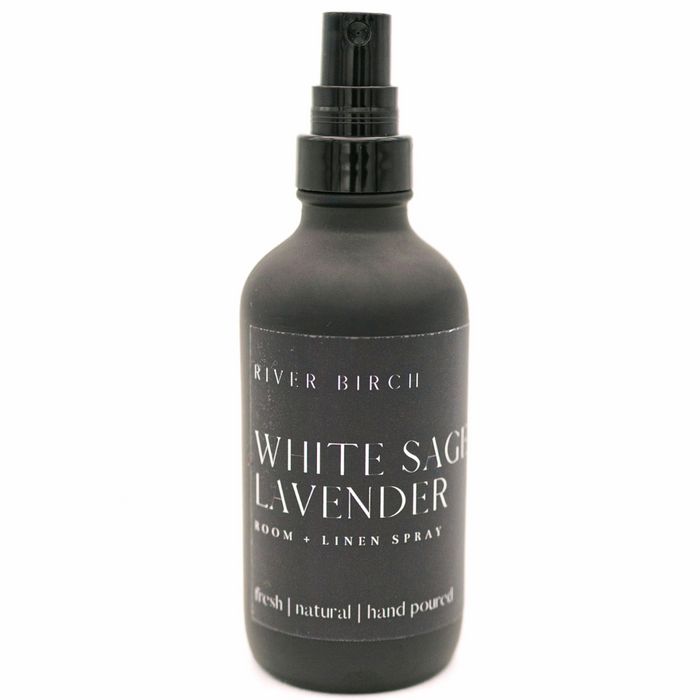 White Sage Lavender - 4 oz Black Glass Room + Linen Spray