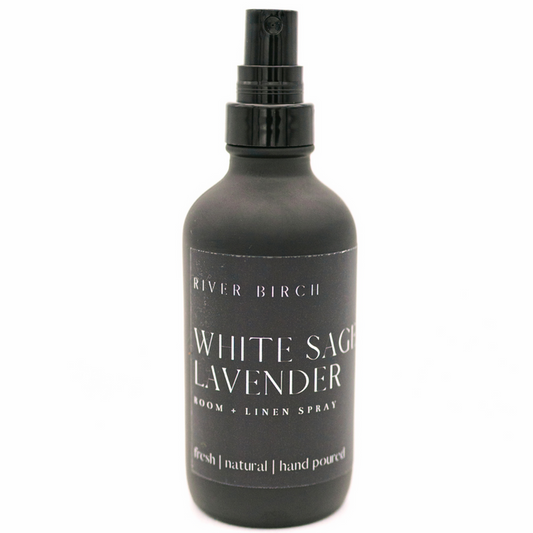 White Sage Lavender - 4 oz Black Glass Room + Linen Spray