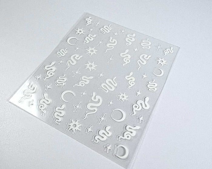 White Snakes Nail Art Decals