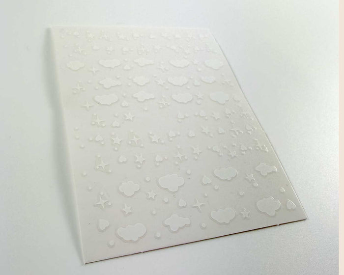 White Starry Clouds Nail Art Decals
