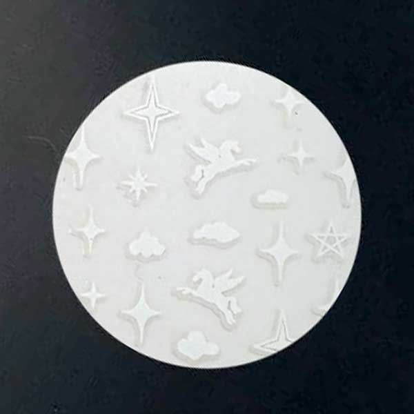 White Unicorn Clouds Stars Nail Art Decals